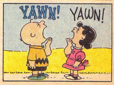 Both Charlie Brown and Lucy van Pelt yawning